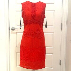 NWOT KAREN MILLEN RED LACE OVERLAY DRESS SIZE 6/ UK10